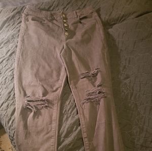 American Eagle skinny jeans size 12 regular. Black. Like new. Ripped knees.